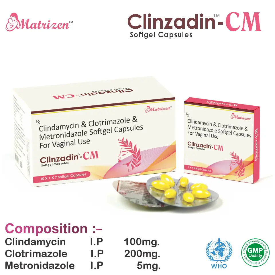Clindamycin 100 mg + Metronidazole 5 mg + Clotrimazole 200 mg Softgel PCD Franchise